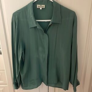 Fiorella Rubino green vintage button down blouse- barely worn